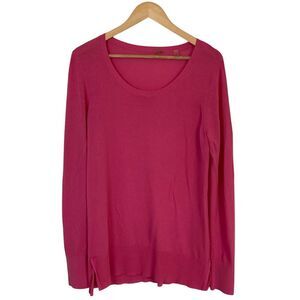 Tahari Womens Lightweight‎ Long Sleeve Sweater M Pink Tunic Length Career Spring